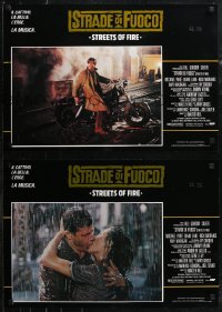 1k0751 STREETS OF FIRE set of 8 Italian 18x26 pbustas 1984 Michael Pare, directed by Walter Hill!