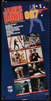 1k0098 JAMES BOND 007 18x36 video poster 1983 Sean Connery & Roger Moore as Bond!