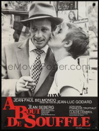 1k0772 A BOUT DE SOUFFLE Japanese R1998 Jean-Luc Godard, Jean Seberg kissing Jean-Paul Belmondo!