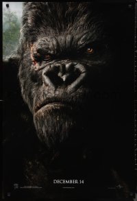 1k1263 KING KONG teaser DS 1sh 2005 Peter Jackson, huge close-up portrait of giant ape!