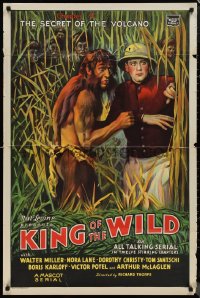1k1265 KING OF THE WILD chapter 4 1sh 1931 art of half-man half-ape in jungle, serial!