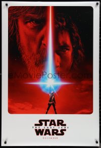 1k1269 LAST JEDI teaser DS 1sh 2017 Star Wars, incredible sci-fi image of Hamill, Driver & Ridley!