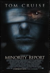 1k1307 MINORITY REPORT style A advance DS 1sh 2002 Steven Spielberg, Tom Cruise, Colin Farrell
