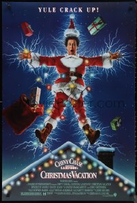 1k1321 NATIONAL LAMPOON'S CHRISTMAS VACATION DS 1sh 1989 Consani art of Chevy Chase, yule crack up!
