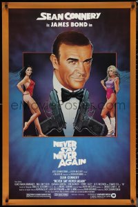 1k1323 NEVER SAY NEVER AGAIN 1sh 1983 art of Sean Connery as James Bond 007 by Obrero!