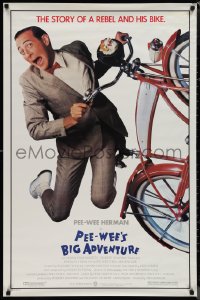 1k1342 PEE-WEE'S BIG ADVENTURE 1sh 1985 Tim Burton, best image of Paul Reubens & his beloved bike!