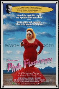 1k1351 PINK FLAMINGOS 1sh R1997 Divine, Mink Stole, John Waters, proud to recycle their trash!