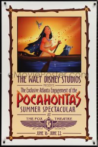 1k1355 POCAHONTAS advance 1sh 1995 Walt Disney, Native American Indians, at the Fox Theatre!