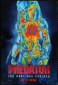1k1359 PREDATOR style B int'l teaser DS 1sh 2018 great image of the alien as seen in thermal-vision!