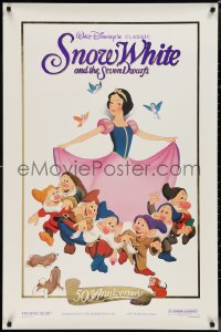 1k1420 SNOW WHITE & THE SEVEN DWARFS foil 1sh R1987 Walt Disney cartoon fantasy classic!
