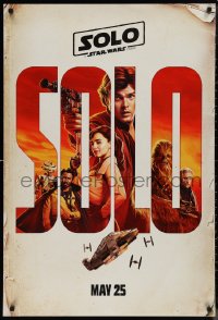 1k1422 SOLO teaser DS 1sh 2018 A Star Wars Story, Ehrenreich, Clarke, Harrelson, art of top cast!