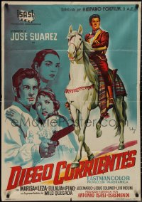 1k0608 DIEGO CORRIENTES Spanish 1959 Jose Suarez in the title role, Josep Soligo art, ultra rare!