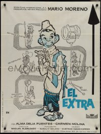 1k0611 EL EXTRA Spanish 1962 delightful artwork of Cantinflas in title role by Mac Gomez, rare!