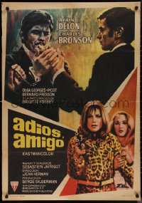 1k0614 FAREWELL, FRIEND Spanish 1969 Delon lighting Bronson's cigarette, Escobar art, ultra rare!