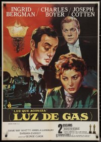 1k0618 GASLIGHT Spanish R1982 artwork of Ingrid Bergman, Joseph Cotten, Charles Boyer by Jano!