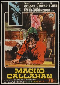 1k0635 MACHO CALLAHAN Spanish 1972 Jean Seberg, David Janssen, Jano action artwork!