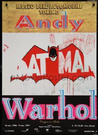 1k0021 ANDY WARHOL 27x37 Italian museum/art exhibition 1996 really different art of the Batman logo!