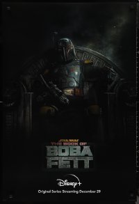1k0117 BOOK OF BOBA FETT DS tv poster 2021 Walt Disney, great image of the bounty hunter on throne!