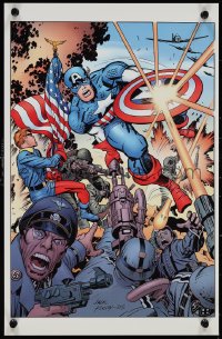 1k0173 CAPTAIN AMERICA 11x17 2-sided special poster 1980s Jack Kirby art of the superhero & more!
