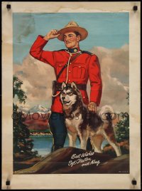 1k0175 CHALLENGE OF THE YUKON 19x26 special poster 1930s great art of Mountie Sgt. Preston and King!