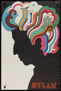 1k0090 DYLAN 22x33 music poster 1967 colorful silhouette art of Bob by Milton Glaser!