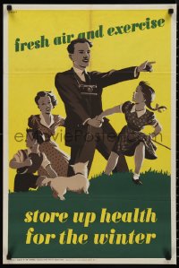 1k0183 FRESH AIR & EXERCISE 20x30 English special poster 1940 store up health for the winter!