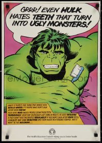 1k0188 INCREDIBLE HULK 17x23 English special poster 1980 he has teeth that turn into angry monsters!