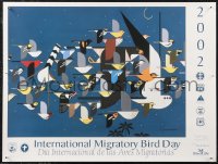 1k0190 INTERNATIONAL MIGRATORY BIRD DAY 2-sided 18x24 special poster 2002 45 threatened bird species!