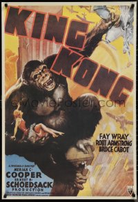 1k0253 KING KONG 27x39 commercial poster 1970s classic poster art of Fay Wray & the giant ape!