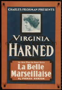1k0107 LA BELLE MARSEILLAISE 20x29 stage poster 1903 Virginia Harned, produced by Charles Frohman!
