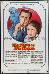 1k0150 MALTESE FALCON 30x45 advertising poster 1974 book adaptation, Bogart & Astor by Melo!