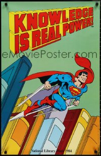 1k0223 SUPERMAN library week style 22x34 special poster 1983 promoting library use and support!