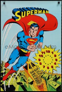 1k0222 SUPERMAN Super Time style 20x30 special poster 1978 promoting a New Haven Superman clock!