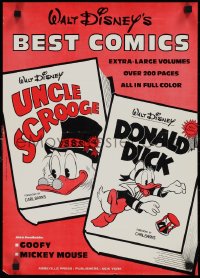 1k0231 WALT DISNEY 15x21 special poster 1970s Donald Duck, Scrooge, hardcover books by Carl Barks!