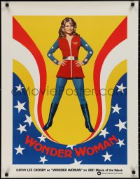 1k0128 WONDER WOMAN tv poster 1974 cool image of Cathy Lee Crosby in costume, ABC movie of the week!