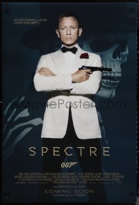 1k1428 SPECTRE IMAX int'l advance DS 1sh 2015 cool image of Daniel Craig as James Bond 007 with gun!