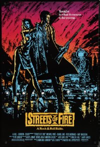 1k1451 STREETS OF FIRE 1sh 1984 Walter Hill, Michael Pare, Diane Lane, artwork by Riehm, no borders!