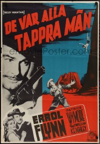 1k0371 ROCKY MOUNTAIN Swedish 1951 different images of Errol Flynn & Patrice Wymore, rare!