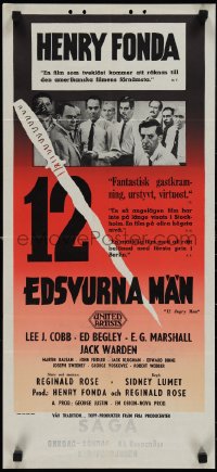 1k0374 12 ANGRY MEN Swedish stolpe 1957 Henry Fonda, Sidney Lumet jury classic, life is in their hands