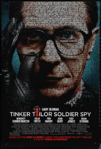 1k1468 TINKER TAILOR SOLDIER SPY advance DS 1sh 2011 cool image of Gary Oldman made of many numbers!