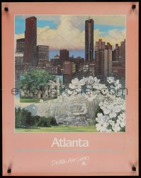 1k0033 DELTA AIR LINES ATLANTA 22x28 travel poster 1970s wonderful colorful art by Richard Loehle!