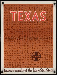 1k0039 SANTA FE TEXAS 18x24 travel poster 1949 examples of many different brands!