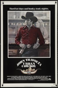 1k1485 URBAN COWBOY 1sh 1980 great image of John Travolta in cowboy hat with Lone Star beer!