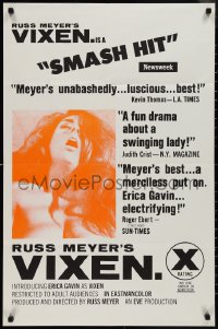 1k1489 VIXEN 23x35 1sh 1968 classic Russ Meyer, is sexy naked Erica Gavin woman or animal?