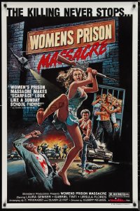 1k1492 WOMEN'S PRISON MASSACRE 1sh 1985 Emanuelle Fuga Dall'Inferno, wild art of violent girls!