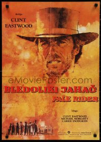 1k0570 PALE RIDER Yugoslavian 19x27 1985 artwork of cowboy Clint Eastwood by C. Michael Dudash!