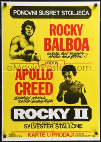1k0576 ROCKY II Yugoslavian 19x27 1979 Sylvester Stallone & Carl Weathers fight in ring, boxing sequel!