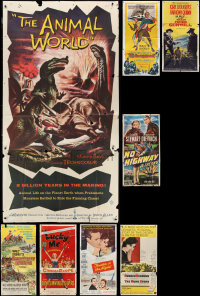 1m0686 LOT OF 8 FOLDED THREE-SHEETS 1950s-1960s great images from a variety of different movies!