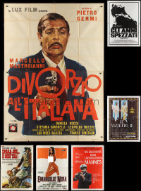 1m0690 LOT OF 6 FOLDED ITALIAN TWO-PANELS 1960s-1980s great images from a variety of movies!