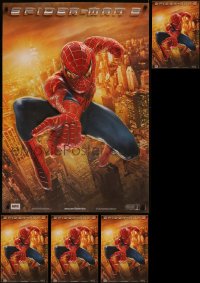 1m0003 LOT OF 5 SPIDER-MAN 2 27X38.5 SPECIAL POSTERS 2004 great image of Tobey Maguire over city!